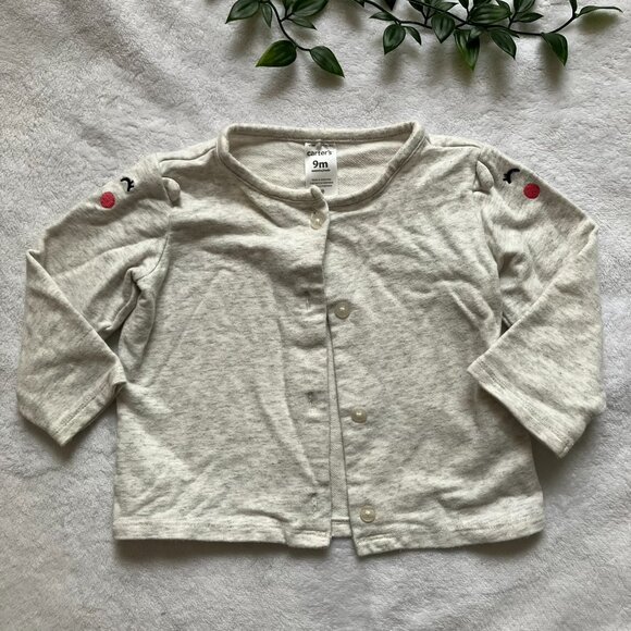 Carter’s Baby Cardigan Bundle Size 9M | 2-Pack Neutral Sweaters Polka Dot GUC - Picture 2 of 16